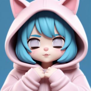🐱 萌度爆表！3D 磨砂盲盒猫耳娘 AI 绘画头像
