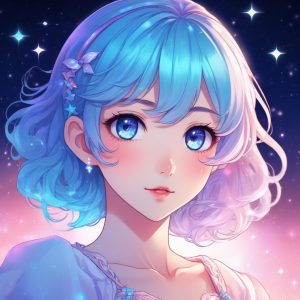 梦幻糖果色动漫头像：璀璨魔法少女闪烁星空