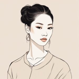 ☕气质名媛：韩系极简时尚手绘肖像，法式松弛感头像