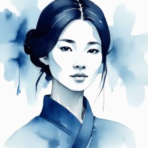 💠青花瓷韵：淡雅蓝调水墨头像，清爽宜人的国风肖像