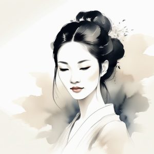 🏮 清冷东方美! 极简新中式水墨肖像, 意境感一秒入魂