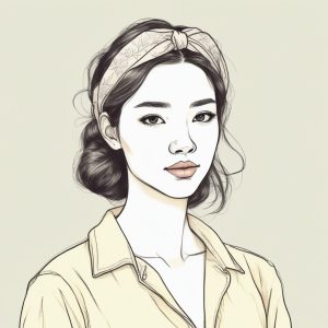 🌼 清爽夏日风 AI 制作头像: 极简亚麻质感少女！