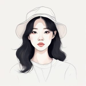 清新少女 AI生成头像：韩式极简手绘风，制作头像新秘籍