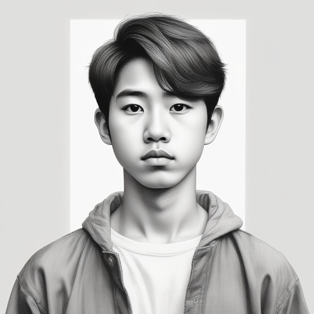 日系冷淡极简素描头像：笔触排线手绘松弛感