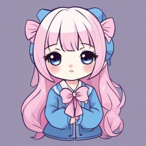 🎀 日系甜妹AI生成头像，粉蓝撞色太顶了