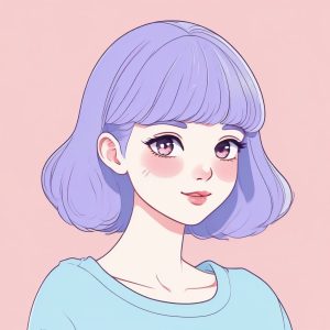 ☁️ 软萌涂鸦风 AI 绘画头像, 治愈系淡紫色少女指南