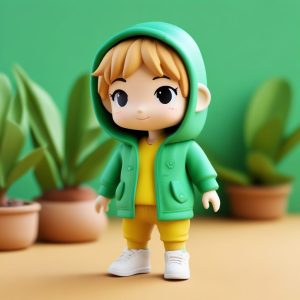☁️ 软糯糯的 AI 绘画：3D 极简软陶盲盒公仔全身 Q 版