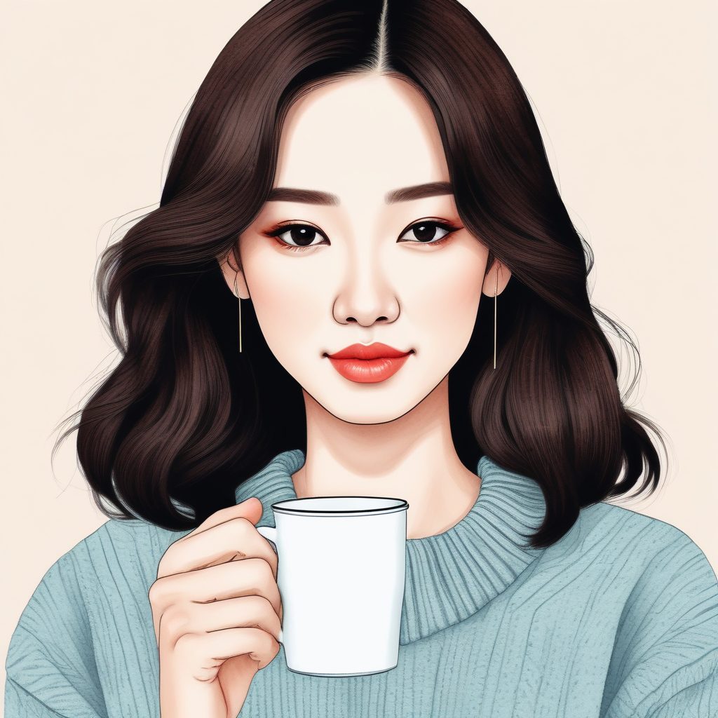 慵懒午后☕韩系生活感极简插画头像