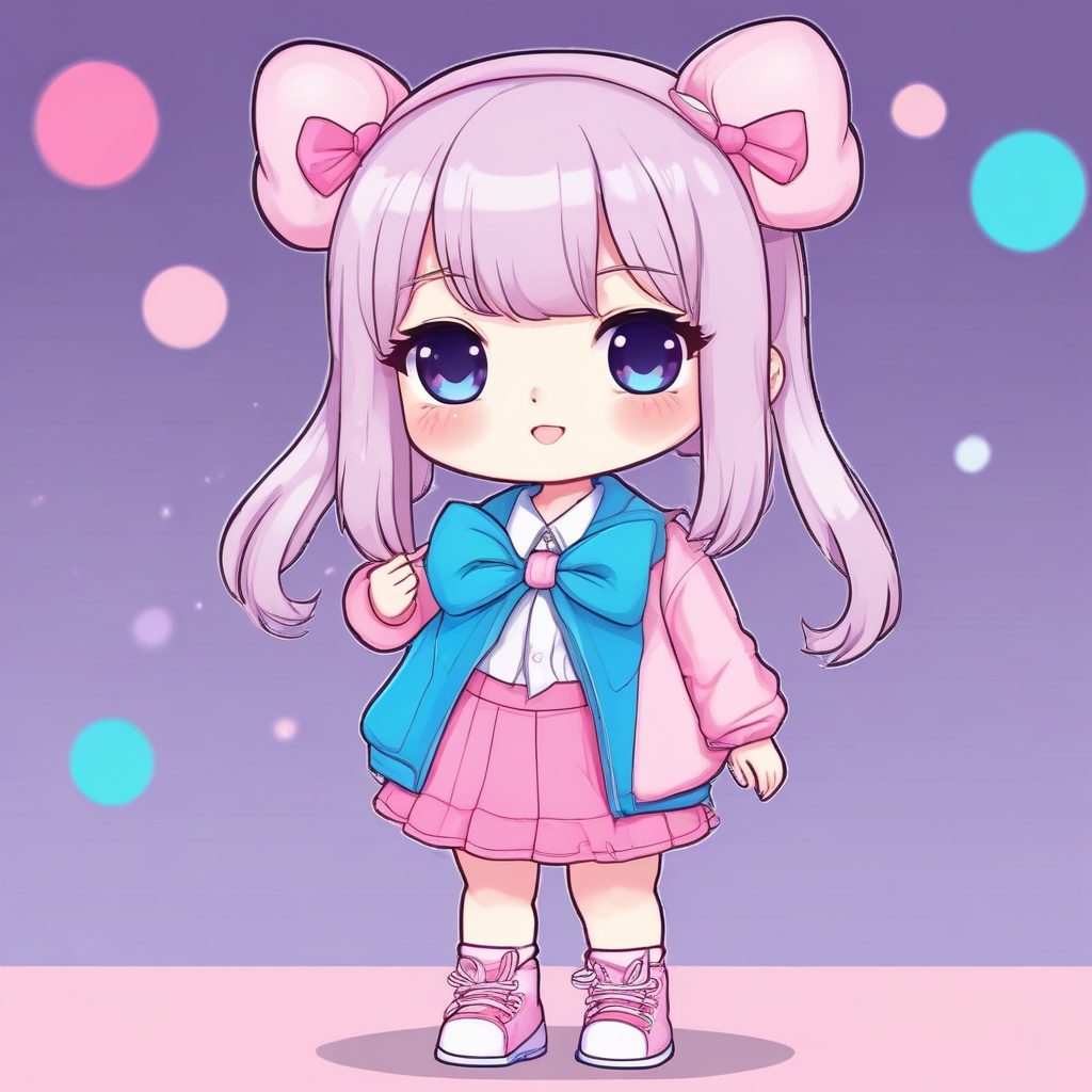 🎀 少女心炸裂!粉蓝撞色日系 Q 版 AI 头像分享