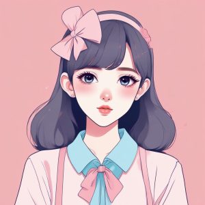 🎀 时尚甜妹必备 AI 头像, 极简线条感插画太仙了