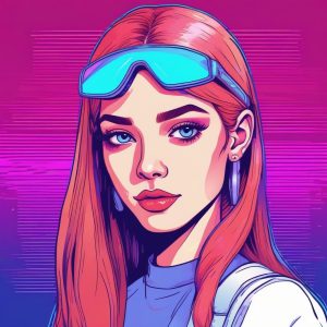 数字全息：极简极客风少女AI头像🌀
