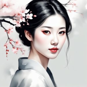 🌸水彩新中式：如花隔云端，温柔到了骨子里的头像