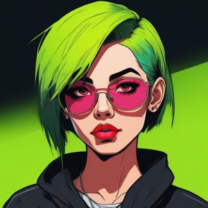 🍏酸性设计 AI 头像制作：极简荧光绿少女，在线生成头像的高级感之选