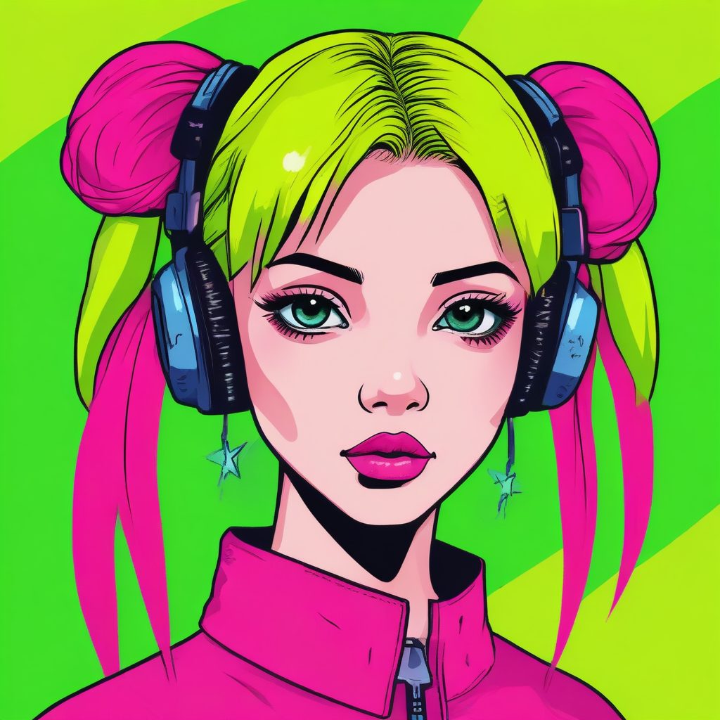 💖 甜辣风Y2K千禧亚文化AI生成头像，彩色发夹太乖张了