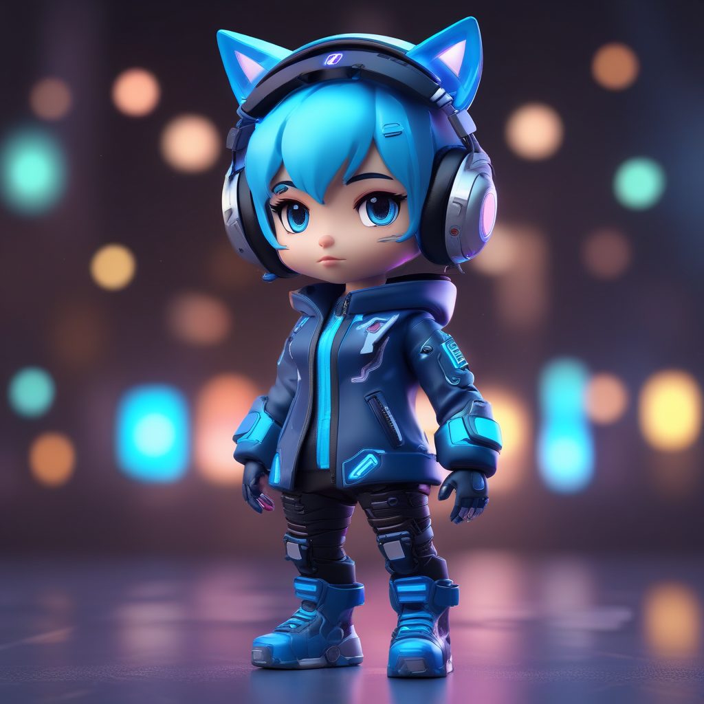 🤖未来少女 AI 头像制作：Q版电竞机械娘，3D磨砂质感在线生成头像