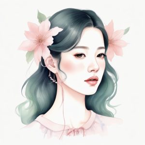 🌷温柔入骨，韩系碎花手绘肖像头像