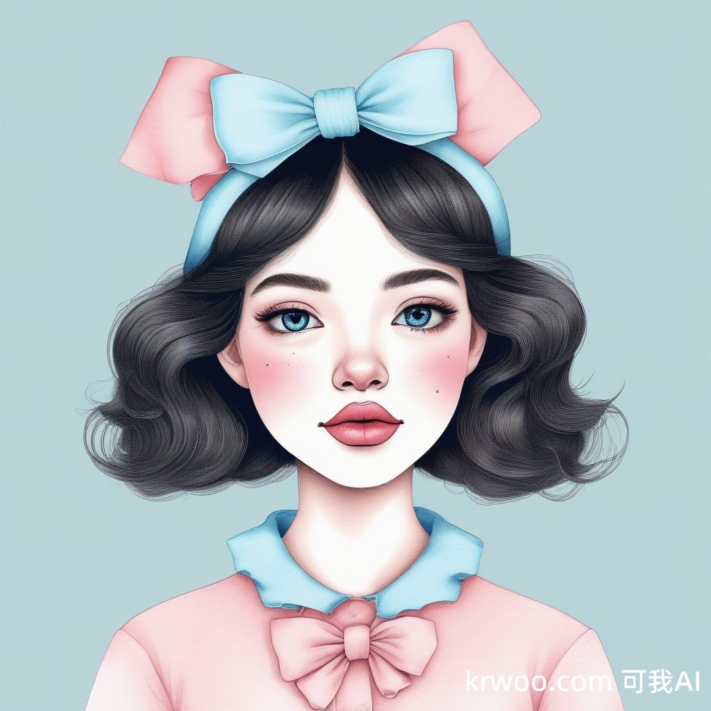 温柔治愈!粉蓝系韩风极简手绘插画AI头像 🌸