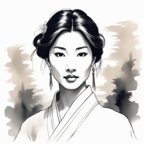 🎭 文雅高级感十足的中式墨染艺术肖像