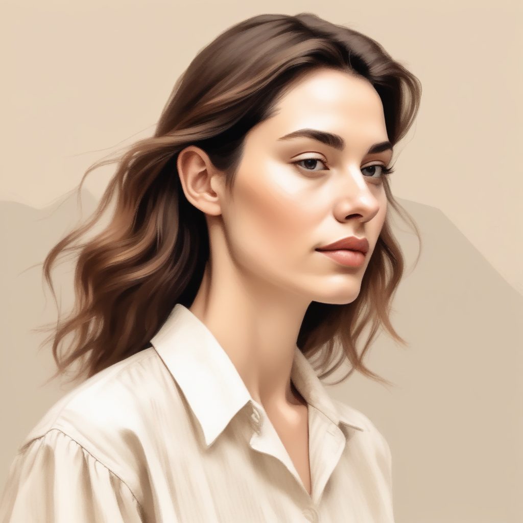 文艺电影感✨手绘插画:莫兰迪色系高级感女生头像