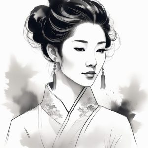 新中式清冷风 AI 绘画：东方韵味水墨头像生成太惊艳了 🍵