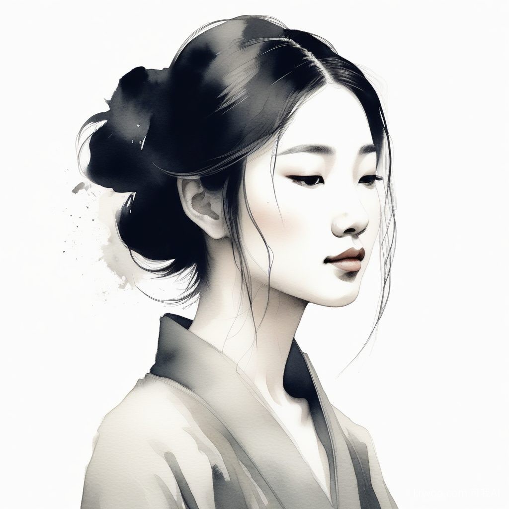 新中式审美巅峰✨清冷水墨插画AI头像