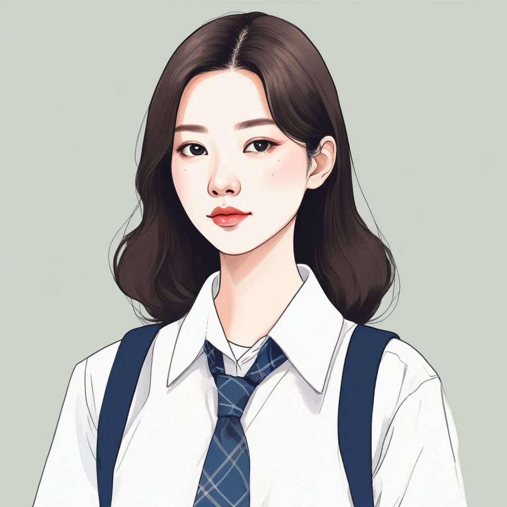 学院风回归🎓韩系学霸感极简插画头像