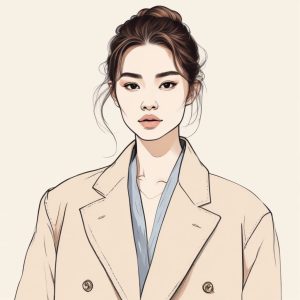 慵懒西装女孩：韩系插画头像天花板 🧥