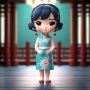 优雅新中式魅力！3D锦绣旗袍Q版少女头像✨