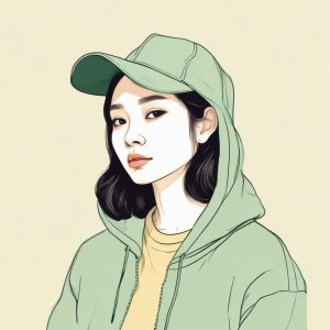 元气满满!韩系极简运动感手绘头像 🧢