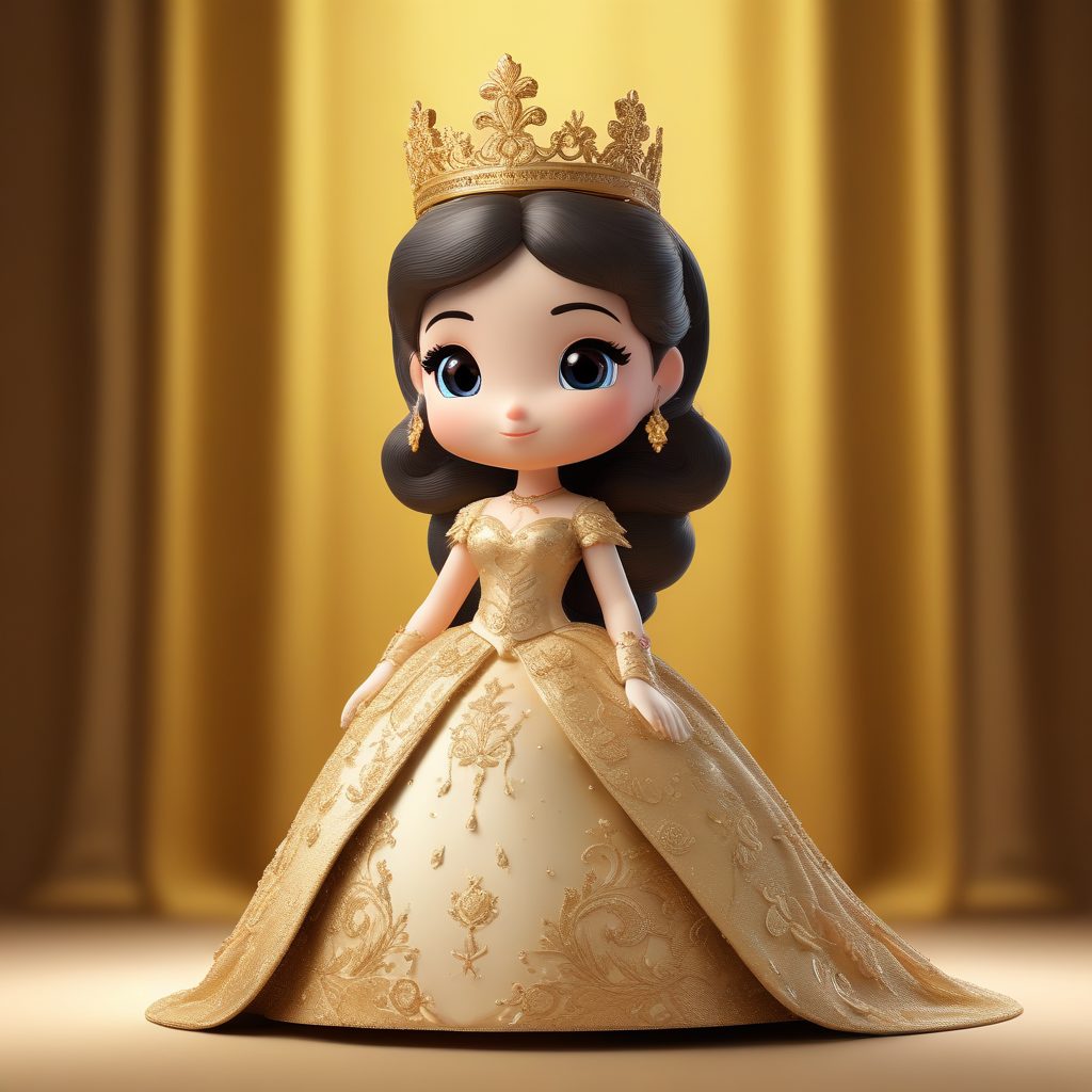 在逃公主✨3D迪士尼风：超萌Q版皇家礼服少女