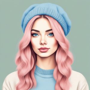 ✨ 这种极简粉蓝系 AI 绘画头像真的绝绝子！