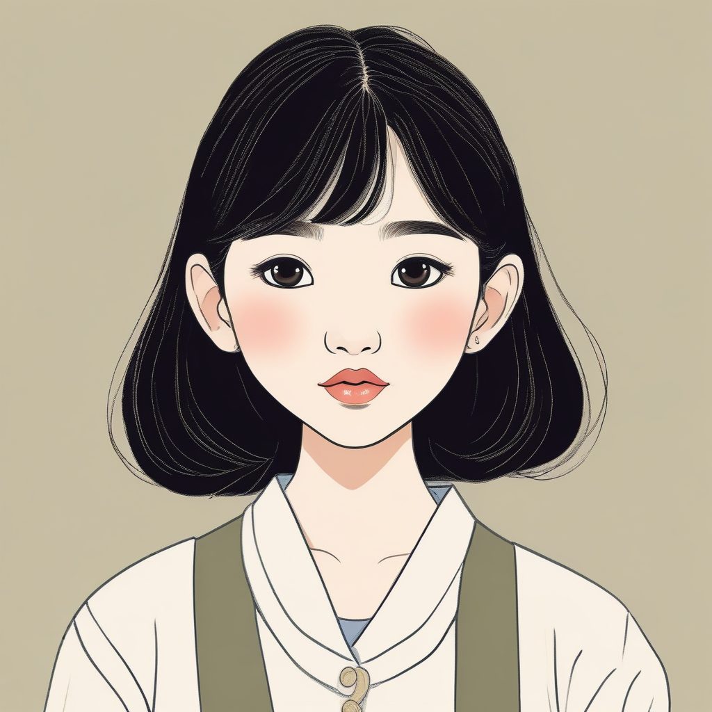 🎨治愈系蜡笔感!日系时尚女孩AI头像