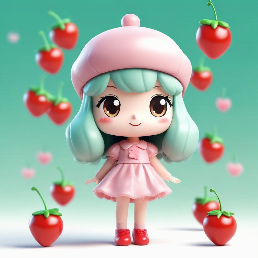 💎 3D 盲盒风 Q 版少女 AI 绘画: 果冻材质的春日甜心