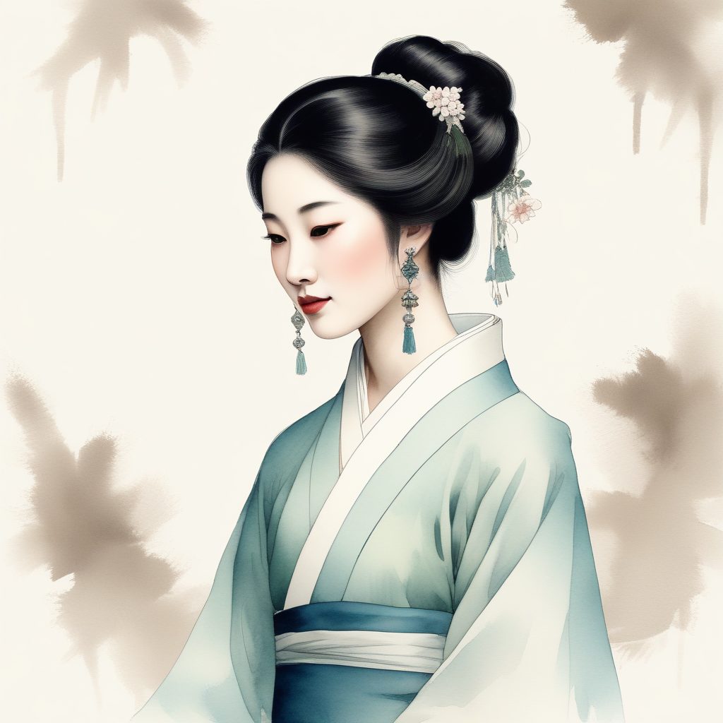 🎋新中式水墨风AI头像生成,清冷素雅国风美人一键get