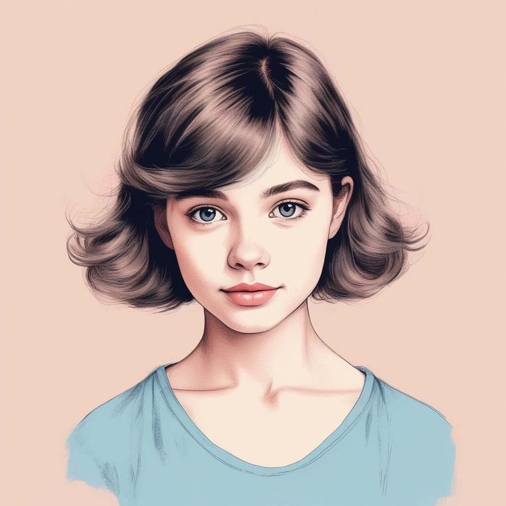 🎨 治愈系彩铅手绘风 AI 头像:粉蓝系软萌少女头像生成